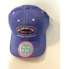 New Simply Southern Hat NWT Periwinkle Lake Hair Don't Care  Embroidered Cap  eb-88247329